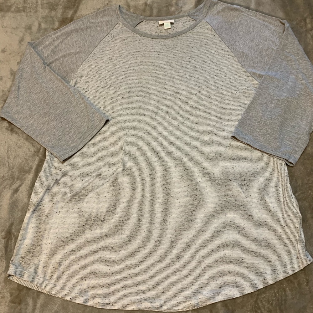 Lularoe gray Randy style top (Baseball tee)